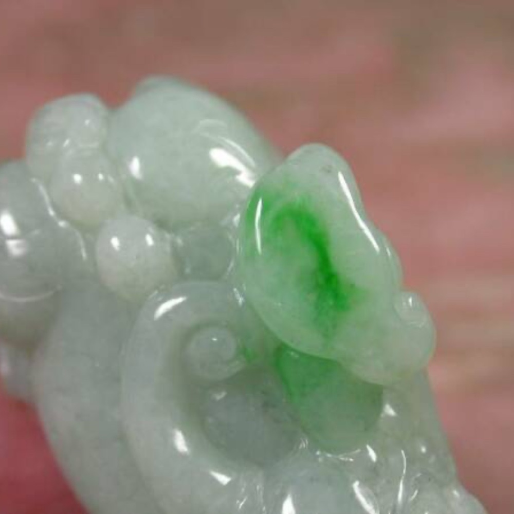 Certified Green Natural Burma A Jade Jadeite Dragon Pi Xiu Pendant Necklace View 5